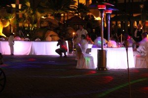 Glowing Head and Reception Tables
