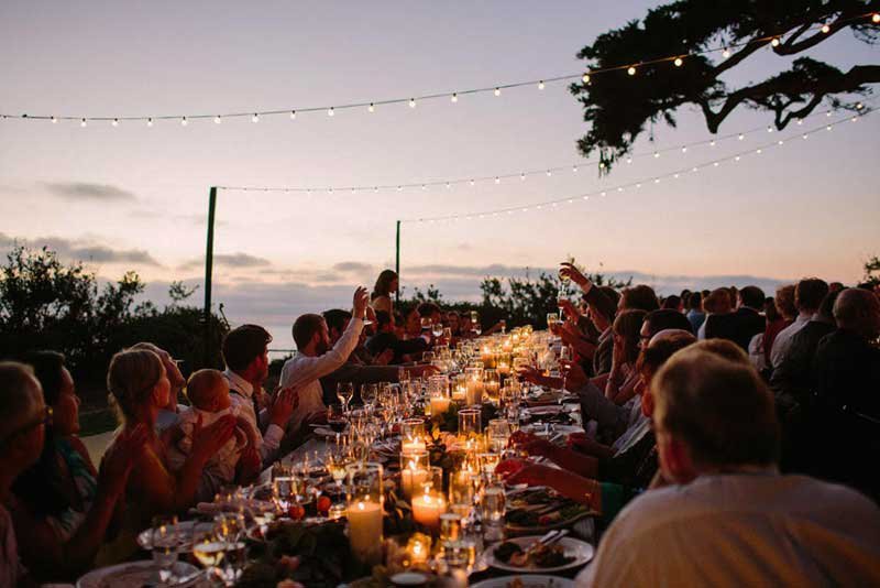 Martin Johnson House Wedding Lighting Market Lights Grass Area